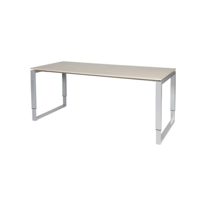 Stretto Plus Verstelbaar Bureau 180 x 80 cm Robson Eiken Blad Aluminium Poten