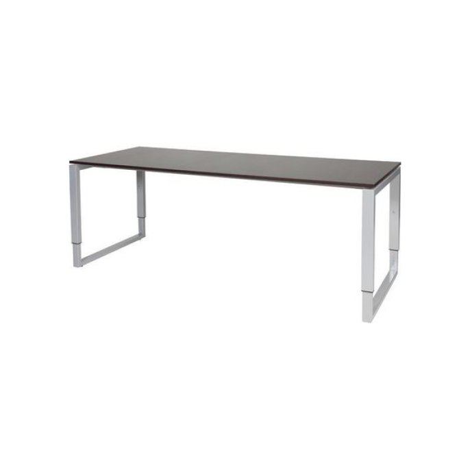 Stretto Plus Verstelbaar Bureau 200 x 80 cm Logan Eiken Blad Aluminium Poten