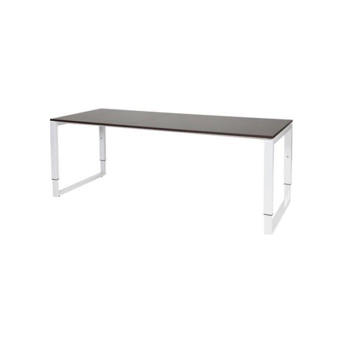 Stretto Plus Verstelbaar Bureau 200 x 80 cm Robson Eiken Blad Witte Poten