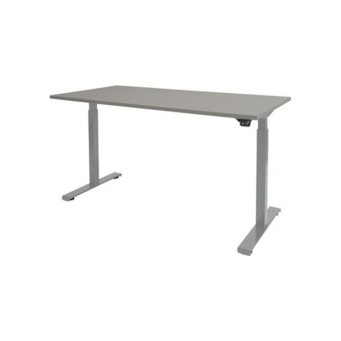 Dextro Basic Verstelbaar Bureau 120 x 80 cm Lichtgrijs Aluminium