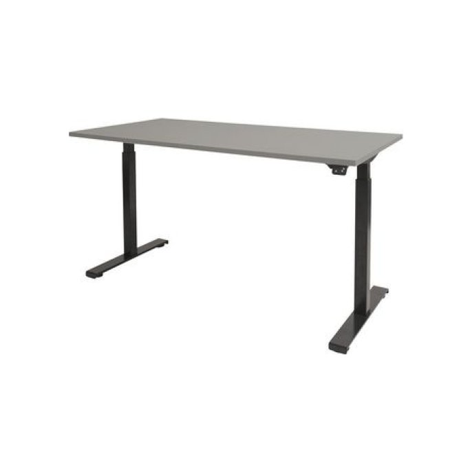 Dextro Basic Verstelbaar Bureau 120 x 80 cm Lichtgrijs Zwart