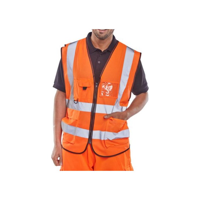 B SEEN Executive Veiligheidsvest Reflecterend Maat 3XL Oranje