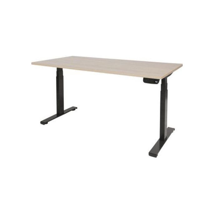 Dextro Plus Verstelbaar Bureau 180 x 80 cm Licht Eiken Zwart