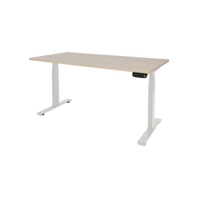 Dextro Plus Verstelbaar Bureau 180 x 80 cm Licht Eiken Wit