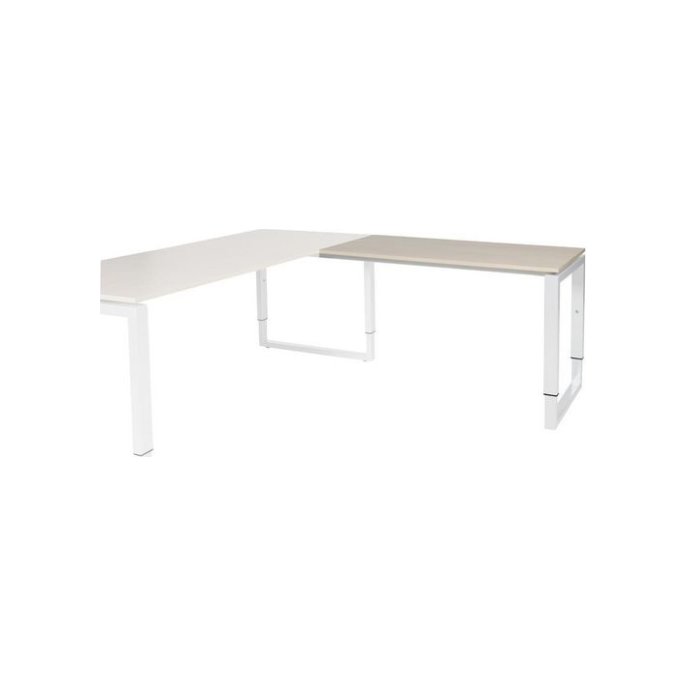 Stretto Plus Verstelbare Aanbouwtafel 120 x 60 cm Licht Eiken Wit