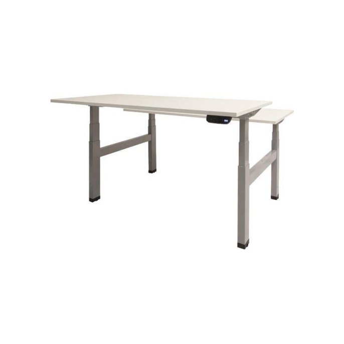 Dextro Plus Duo Verstelbaar Bureau 140 x 80 cm Wit Aluminium