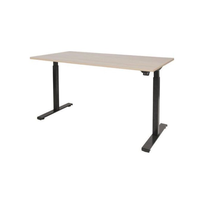 Dextro Basic Verstelbaar Bureau 120 x 80 cm Licht Eiken Zwart