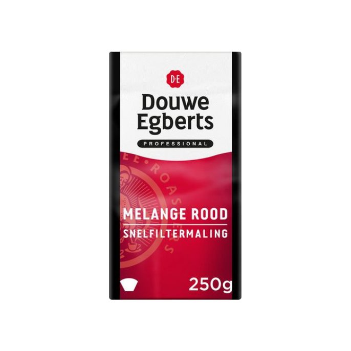 Douwe Egberts Professional Rood Gemalen Koffie Snelfiltermaling (pak 250 gram)