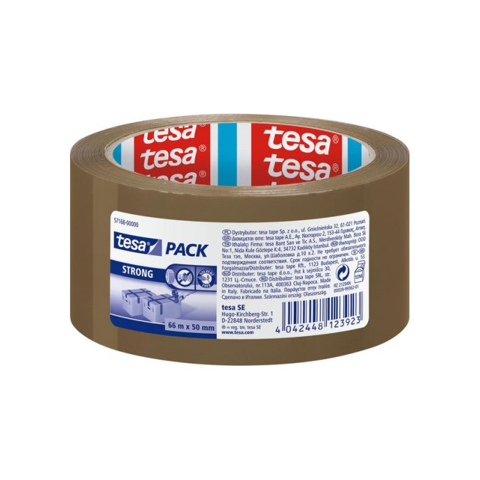 TESA® TESApack Strong Verpakkingstape PP 50 mm x 66 m Bruin (pak 6 x 66 meter)