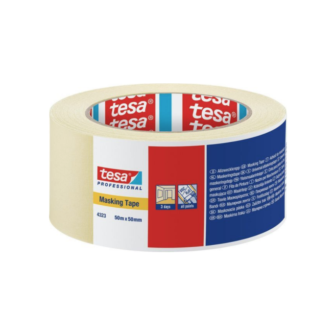 TESA® 4323 Afplaktape Basic 50mm crème (rol 50 meter)