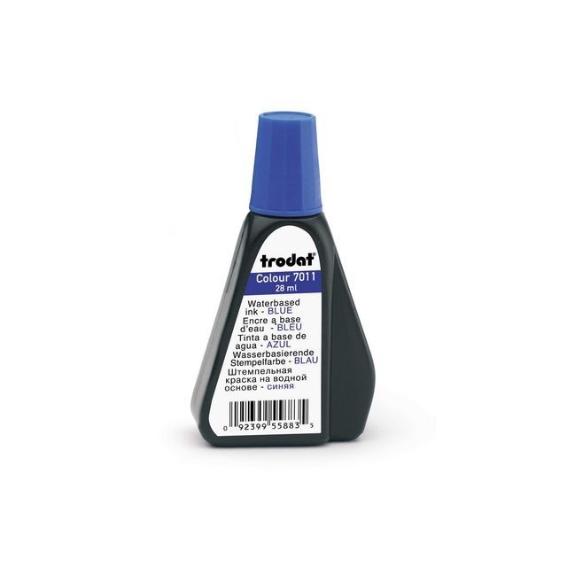 trodat 7011 Stempelinkt. 28 ml. Blauw (fles 28 milliliter)